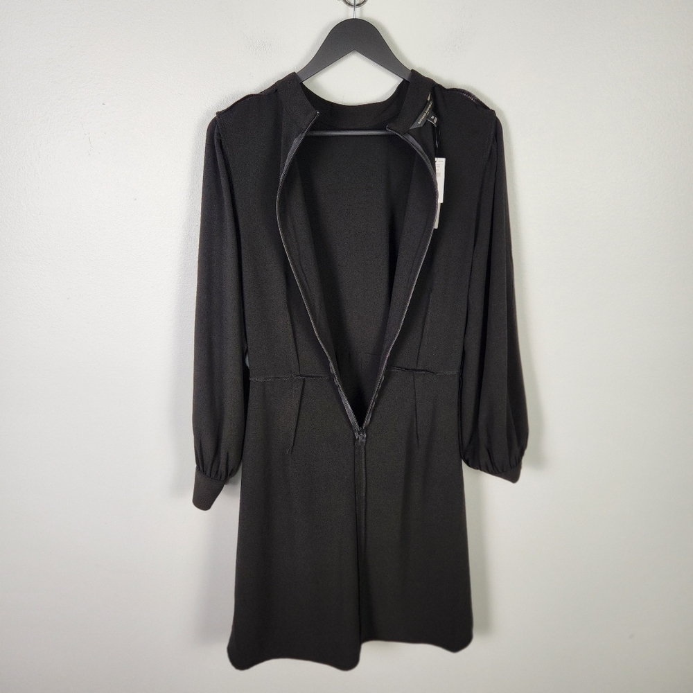 NWT Banana Republic Black Mock Neck Belted Fit & Flare Mini Dress Size 10 #0602 - Picture 11 of 14